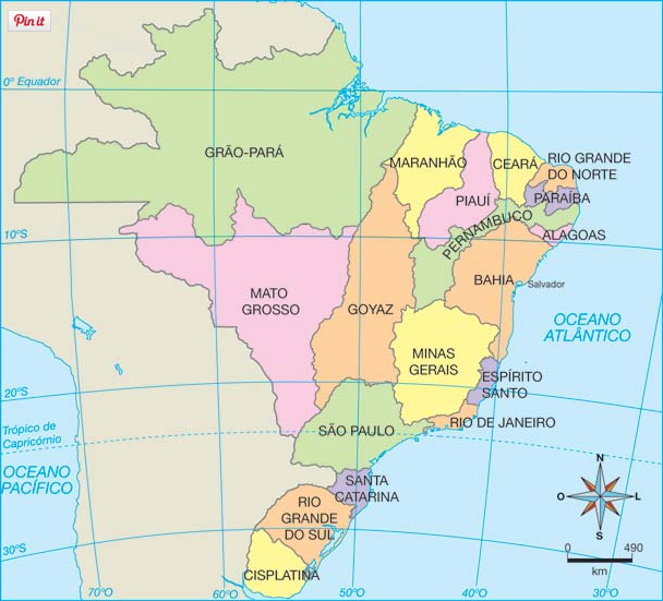 mapa antigo do brasil